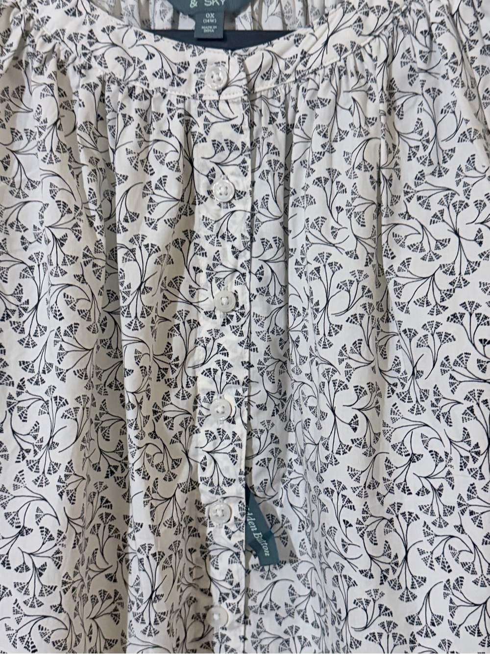 Terra & Sky Cream Floral Tie-Waist Long-Sleeve Dress     Size: (0X/14W) - Picture 5 of 13